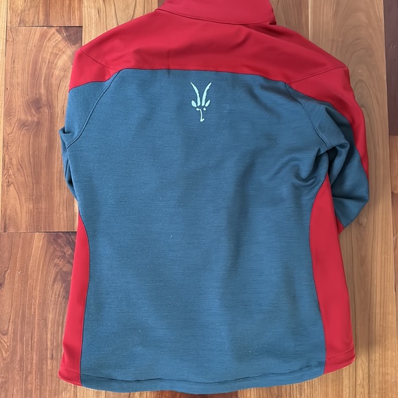 Ibex women’s wool zip up jacket red/grey - size small - Picture 6 of 10